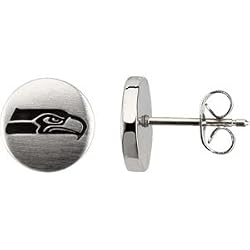 Stainless Steel Seattle Seahawks Logo Stud Earrings