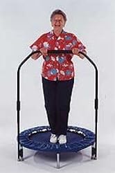 Needak Rebounder - Non-Folding Soft Bounce Traditional Black Edition Trampoline Plus Stabilizing Bar