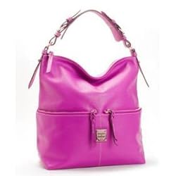 Dooney Bourke Calf Pocket Sac Shoulder Bag Purple