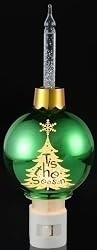 "Tis the Season" Green Ball Ornament Christmas Bubble Night Light