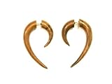 Handmade Funky Wood Tribal Wooden Organic Earrings Abstract Fake Tapers Expander