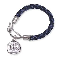 Equestrian Medallion Woven Leather Bracelet