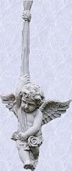 European Statue Angelic Medieval Hanging Home or Garden Sculpture