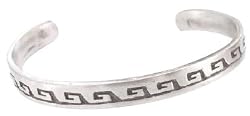 Ocean Waves Pattern Pewter Bangle Bracelet