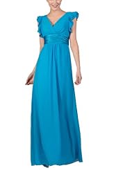 V-neck  Crystal Floor Length Corset   Waistline Evening Dress  With Ruffles