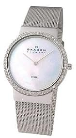 Skagen #644LSS Women's Shiny Silver Crystal Mesh Bracelet Watch