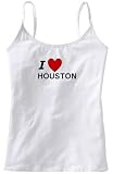 I LOVE HOUSTON - City Series - White Women's / Girls Camisole (Girlie / Babydoll)