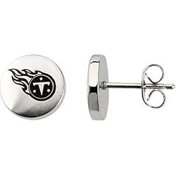 Stainless Steel Tennessee Titans Logo Stud Earrings