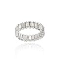 Sterling Silver Marilyn Monroe Inspired CZ Baguette Eternity Band Ring