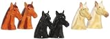 Ceramic Pottery Horse Heads Salt and Pepper Shakers 3.75"H Set of Three