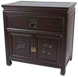 Elegant Traditional Beautiful - 22" Qing Chinese Rosewood Nightstand Cabinet - 2 Fine Wood Finishes