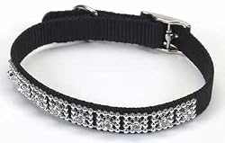 C NYL JEWEL COLLAR 5/8X14"-BLK
