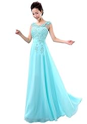 Portrait Neck Scoop Neck Chiffon/Silk/Tulle Beaded Applique Evening Dress/Maxi Dress 