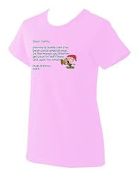 Dear Santa Letter Spoil Jack Rotten Ladies T-Shirt PINK XS