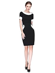 Cotton/Polyester Vintage Short Sleeves Bodycon Dress/Evening Dress/Prom Dress/Party Dress/Wedding Dress 