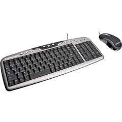 IOGEAR Compact Wired Desktop and Mouse Combo, Black/Grey (GKM502)