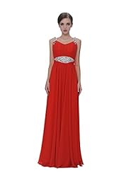 A-line V-neck Beaded Lace Spaghetti Strap Chiffon Natural   Waistline Floor Length Prom Dress 