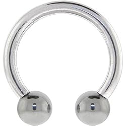 12 Gauge HEMATITE Horseshoe Circular Barbell 1/2" 5mm