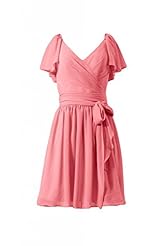 Modest Short Chiffon Vintage Lace Bridesmaid Dress/Party Dress/Wedding Dress 