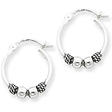 Antique Fancy Hoop Earrings in Sterling Silver for Babies or Girls