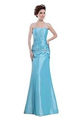 Sleeveless Spaghetti Strap Acrylic Evening Dress 
