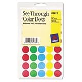 Avery See-Through Removable Color Dots, 0.75-Inch Diameter, Assorted Colors, 1015 per Pack (05473)