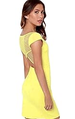 Sexy Cotton Backless Plunging Neck Cap Sleeves Bodycon Dress/Mini Dress 