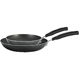 T-fal C119S264 Signature Nonstick Expert Interior Thermo-Spot Heat Indicator Dishwasher Safe 8-Inch and 10-Inch Fry Pan Cookware Set, Black