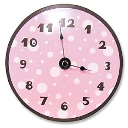 PINK W/ BROWN - WALL CLOCK