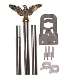 Flag Pole Set - Wall Mount - Silver