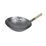 Town Food Service 14 Inch Steel Mandarin Style Wok W/Wood Hdle