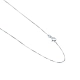 Sterling Silver Italian Box Link Chain Necklace Nickel Free 1mm, 22