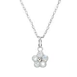 Flower Necklace Made with SWAROVSKI ELEMENTS Crystal Set in Sterling Silver White Opal