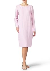 Linen Long Sleeves Round Neck  Dress