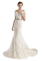 Tulle Mermaid Bateau Neck Pleated Backless Applique Beaded Lace   Dress With Ruffles