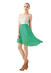 Strapless High-Low-Hem Chiffon Sequined Glittering Asymmetric Club Dress/Mini Dress 