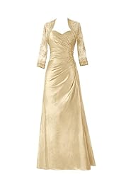 Chiffon Pleated Cap Sleeves Mother-of-the-Bride Dress 