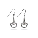 Pave CZ Equestrian Horsebit Drop Earrings