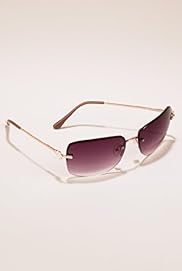 Tinted Floral Rimless Sunglasses