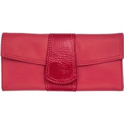 Fossil Patent Tab Clutch Red Leather Handbag