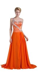 Beaded Chiffon One Shoulder  Dress