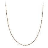 Rose Gold Plated and Sterling Silver Thin Singapore Chain, 24