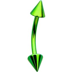 Green Anodized Titanium Cone Eyebrow Ring