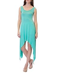 Denim/Polyester/Spandex Tank Scoop Neck Lace Slit Fall Maxi Dress 