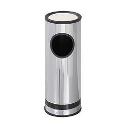 Safco(R) Reflections Ash-N-Trash Sand Urn, 3 Gallons, 25 3/4in. H, Black/Chrome