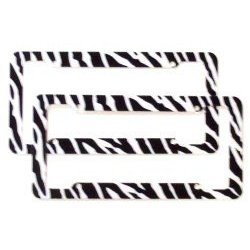 Zebra License Plate Frames (Set of Two) Made of Plastic