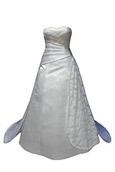 Satin General Print Elasticized   Waistline Belted Lace Beaded Wedding Dress  with a Chapel Train 