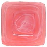 Colorful Art Glass Rose Small Square Plate 8 3/4"X8 3/4" Set of Two
