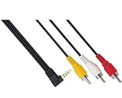 3.5mm Male to 3 RCA (Video & L+R Audio) 6ft by Pexell