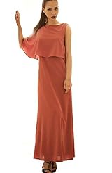 Chiffon One Shoulder Sleeveless Ankle Length Evening Dress/Maxi Dress 